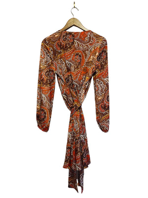 Fall Paisley Long Sleeve Dress Size: 6