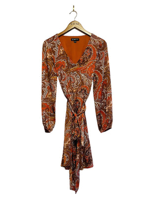 Fall Paisley Long Sleeve Dress Size: 6