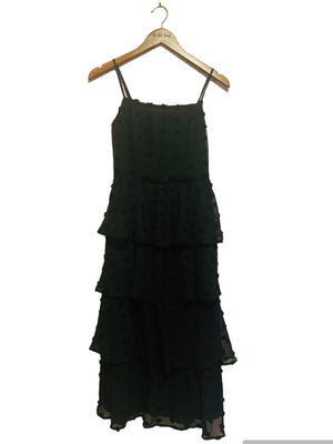 Textured Tier Black Dress Size: XSmall