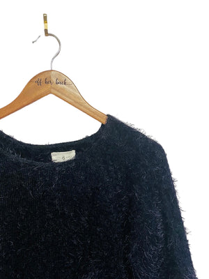 Fuzzy Navy Pullover Sweater Size: Small