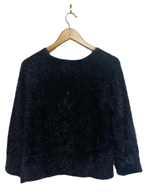Fuzzy Navy Pullover Sweater Size: Small