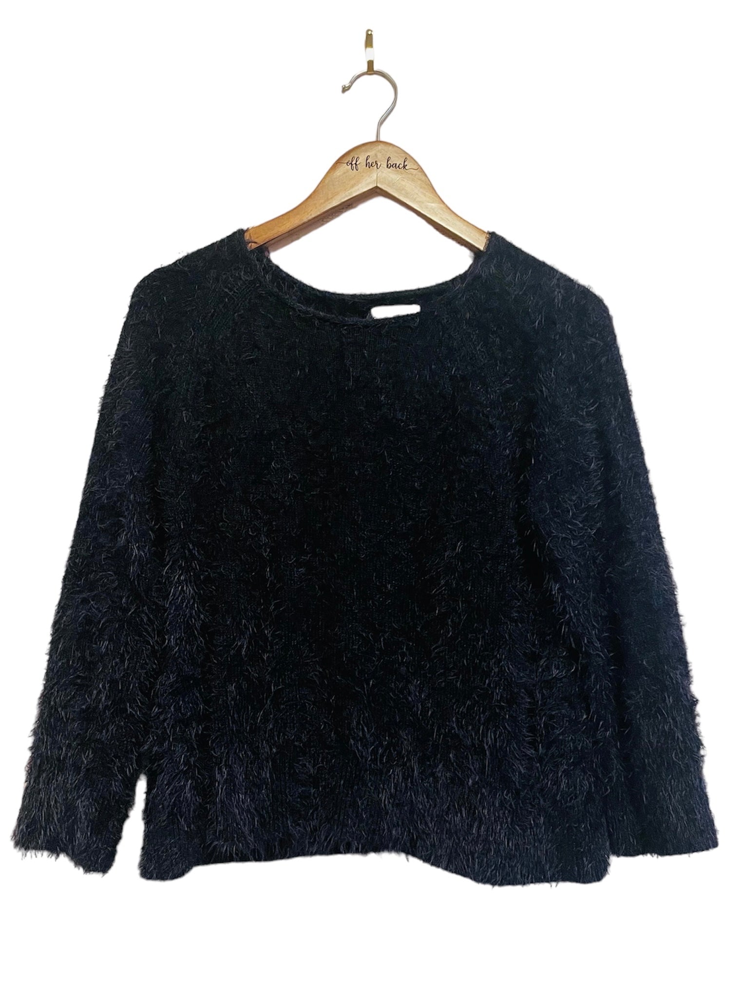 Fuzzy Navy Pullover Sweater Size: Small
