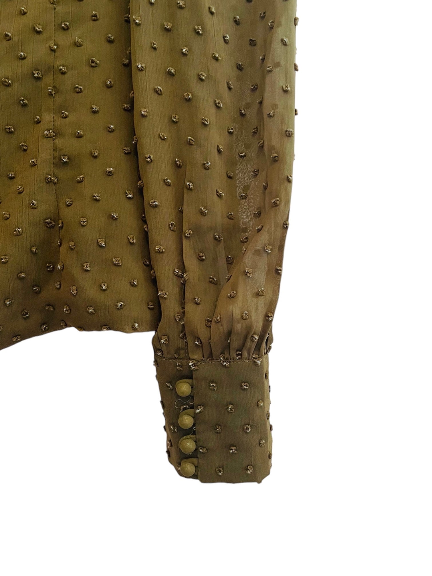 Goldie Army Green Button Up Blouse Size: Small