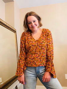 Multi Mustard Blouse Size: Small