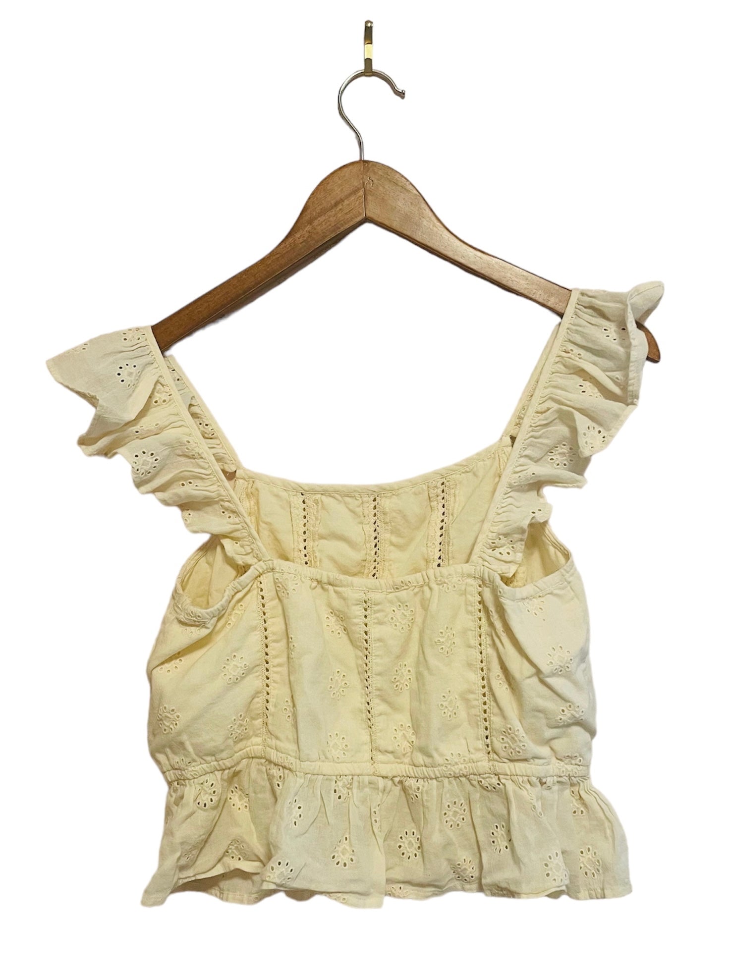 Flutter Sleeve Eyelet Tank Size: Medium