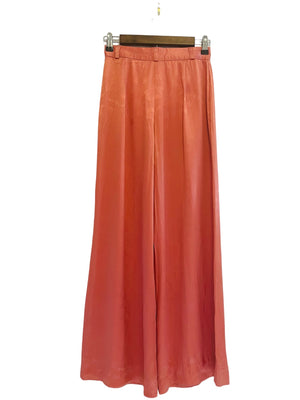 Silky Salmon Vintage Wide Leg Pant Waist: 26", Hip: 36", Rise: 11.5", Inseam: 29"