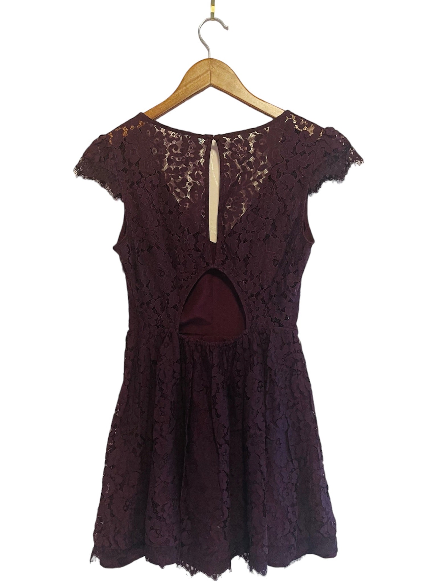 Allover Lace Maroon Dress- Small