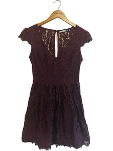Allover Lace Maroon Dress- Small