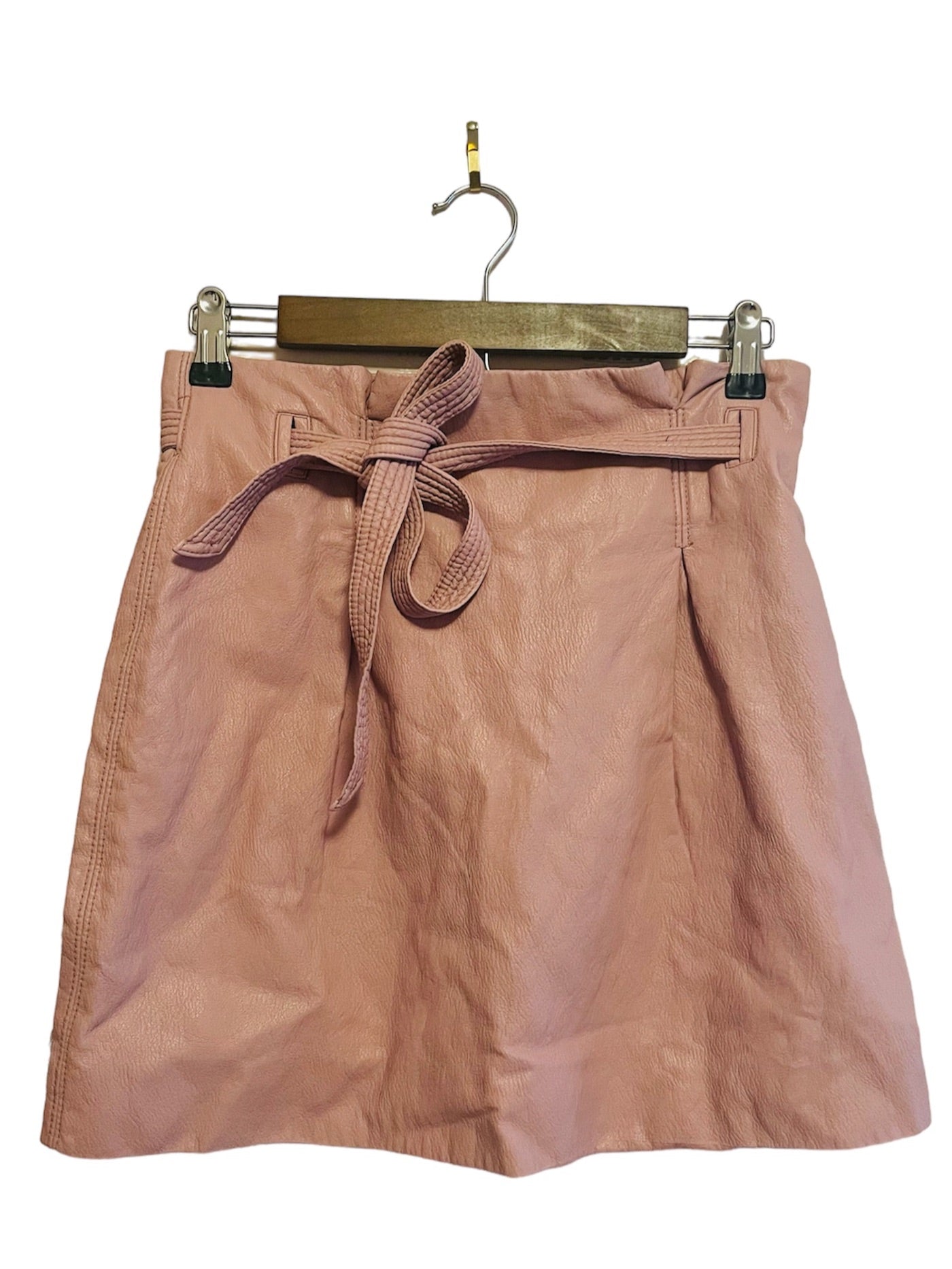 Leather Dusty Rose Mini Skirt Size: 4