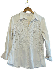 Lace Lay Button Up Blouse -Size: X-Large
