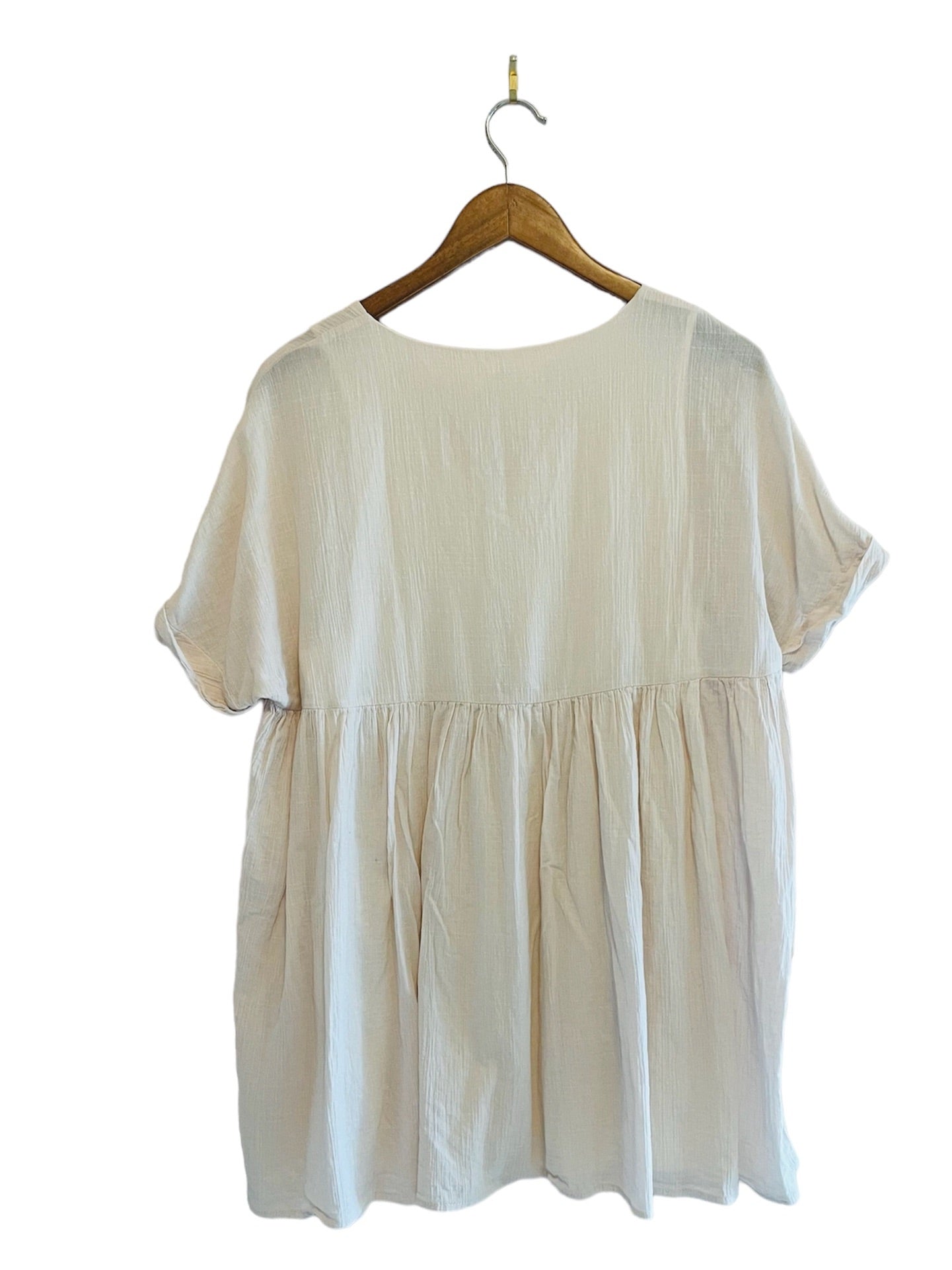 Cream Baby Doll Mini Dress Size: Small, best fit Small Petite