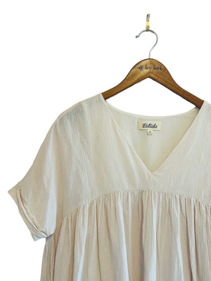 Cream Baby Doll Mini Dress Size: Small, best fit Small Petite