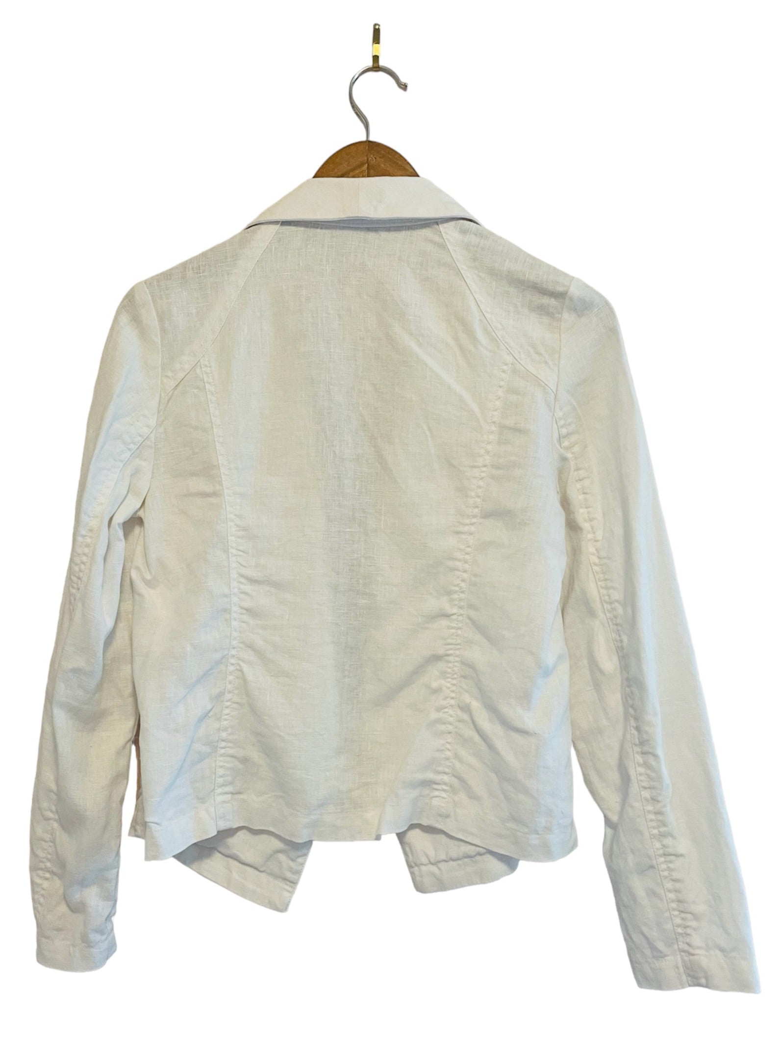 Linen White Blazer Jacket-Size: Small