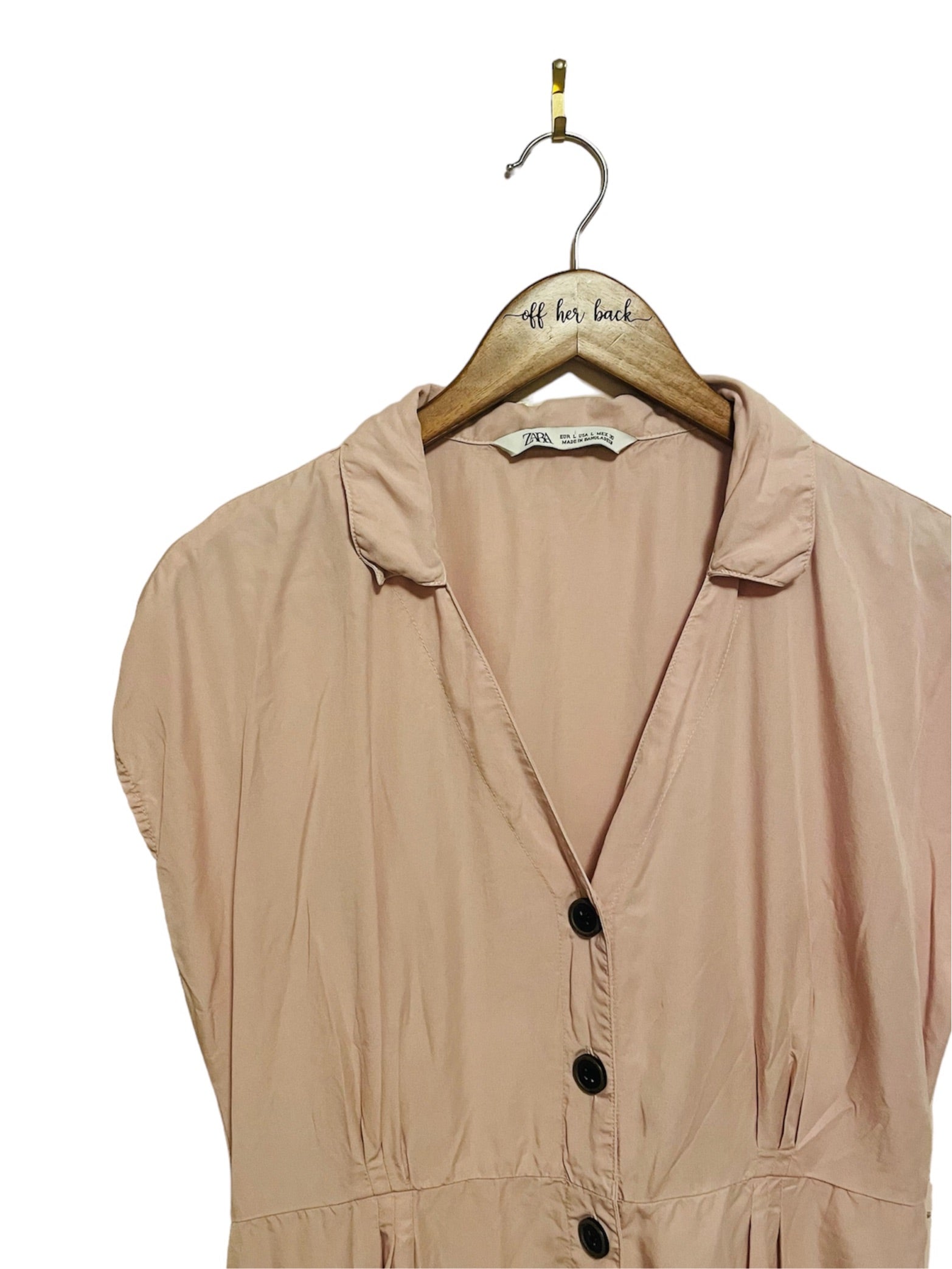 Zara Button Down Tunic Dress Size: Large