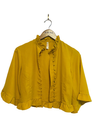 Button Up Mustard Top Size: Small