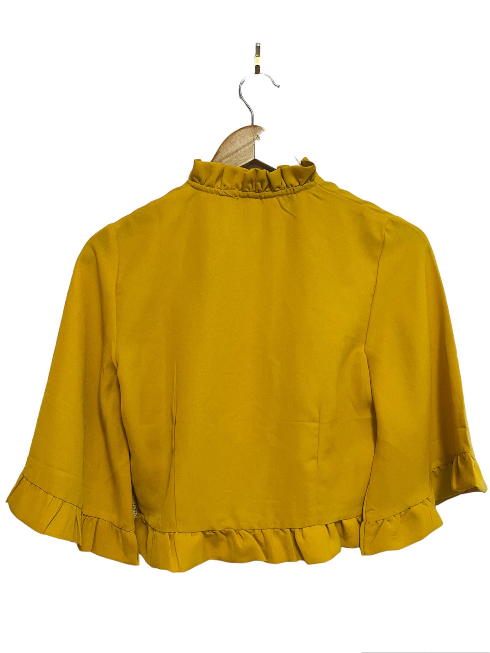 Button Up Mustard Top Size: Small