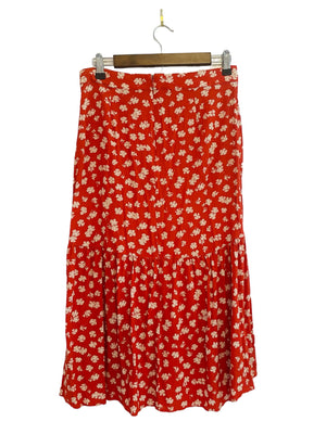 Ruffle- Wrap Midi Madewell Skirt Size: 6