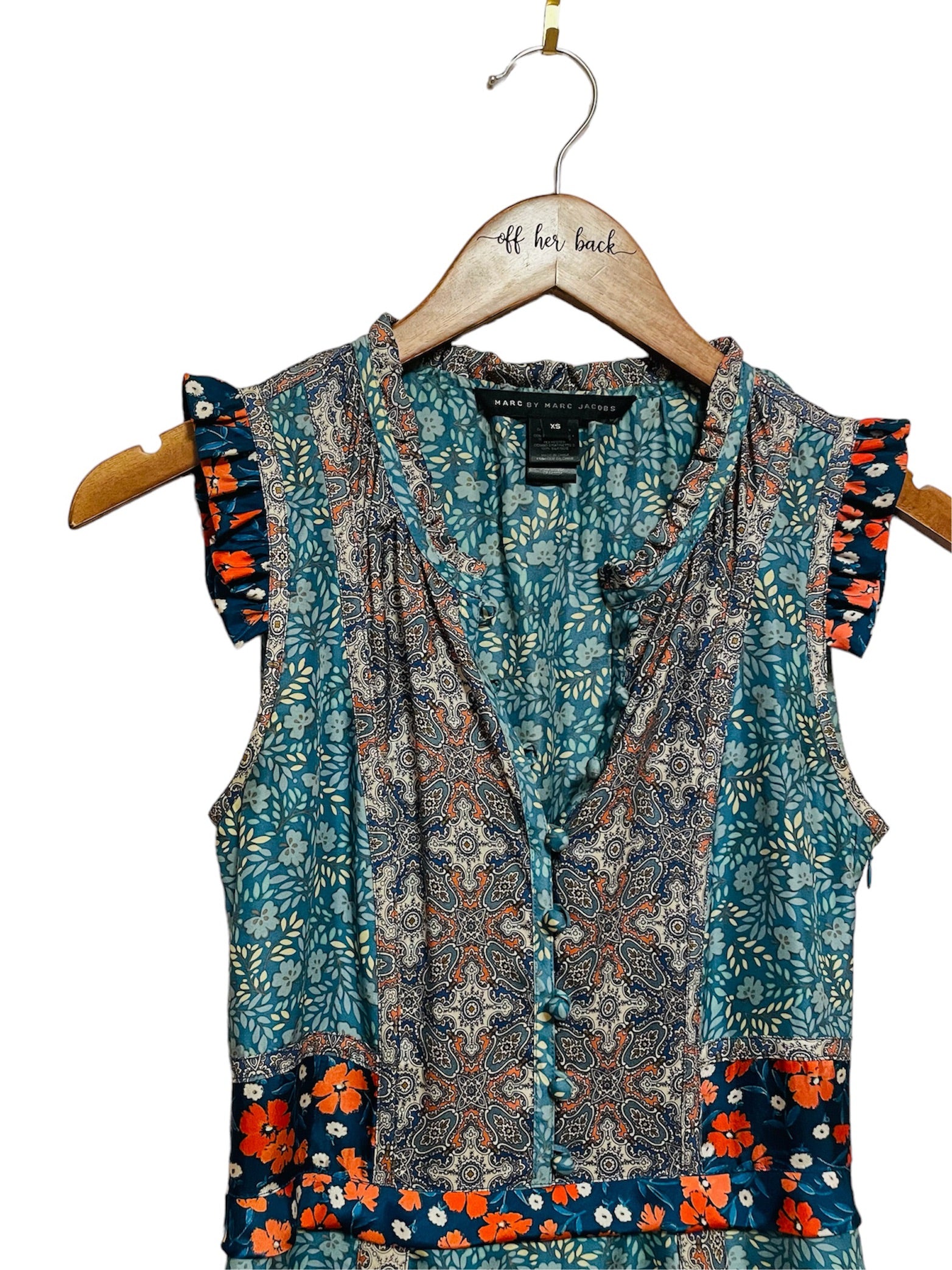 Multi Print Marc Midi Dress Size: XSmall