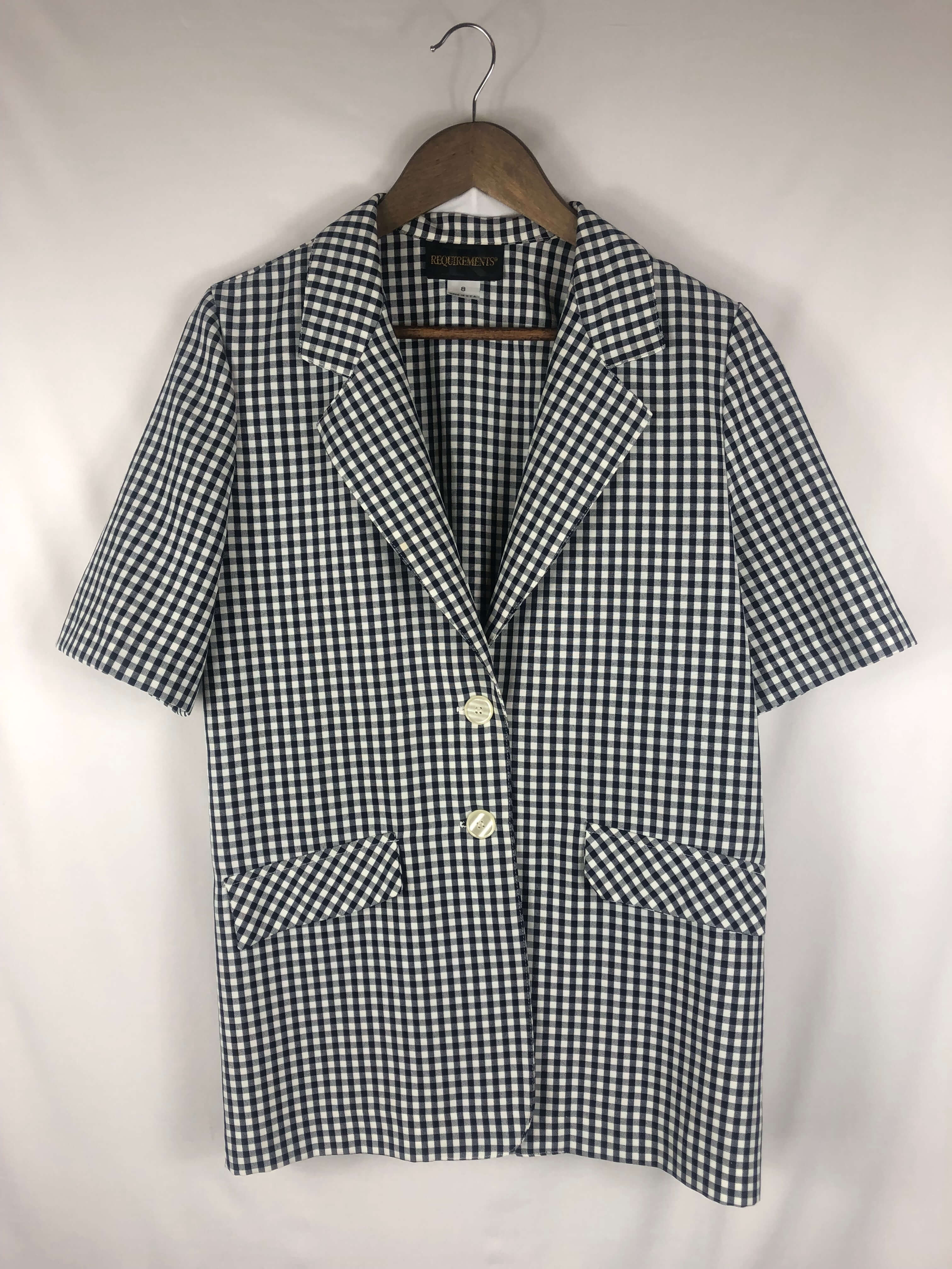 Picnic Print Short Sleeve Jacket - Size: Vintage 8 *Modern Best Fits: Small