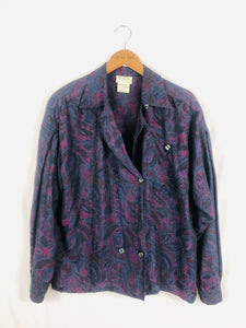Deep Floral Print Christian Dior Blouse Size: 8