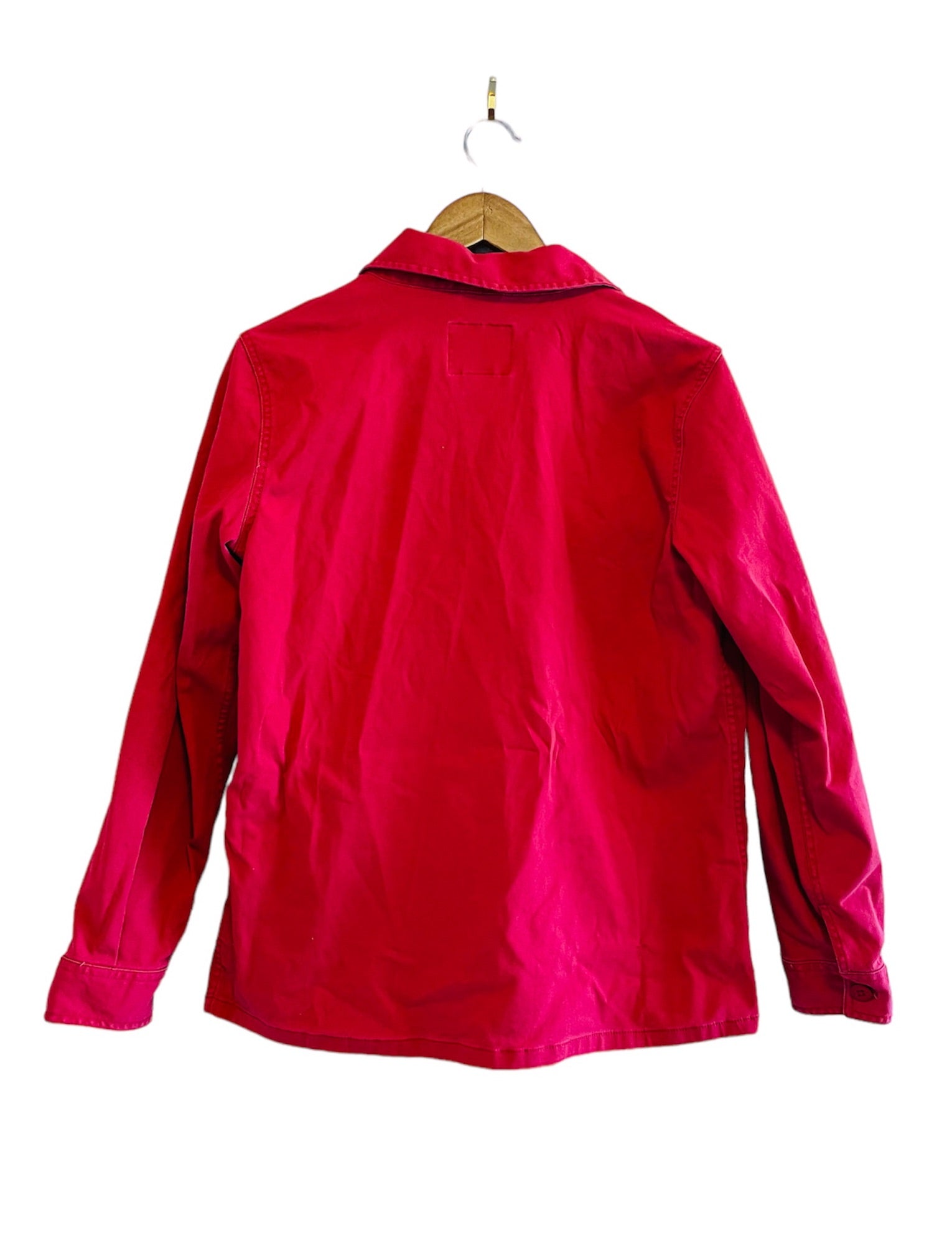 Light Weight Raspberry Red Denim Jacket Size: Small