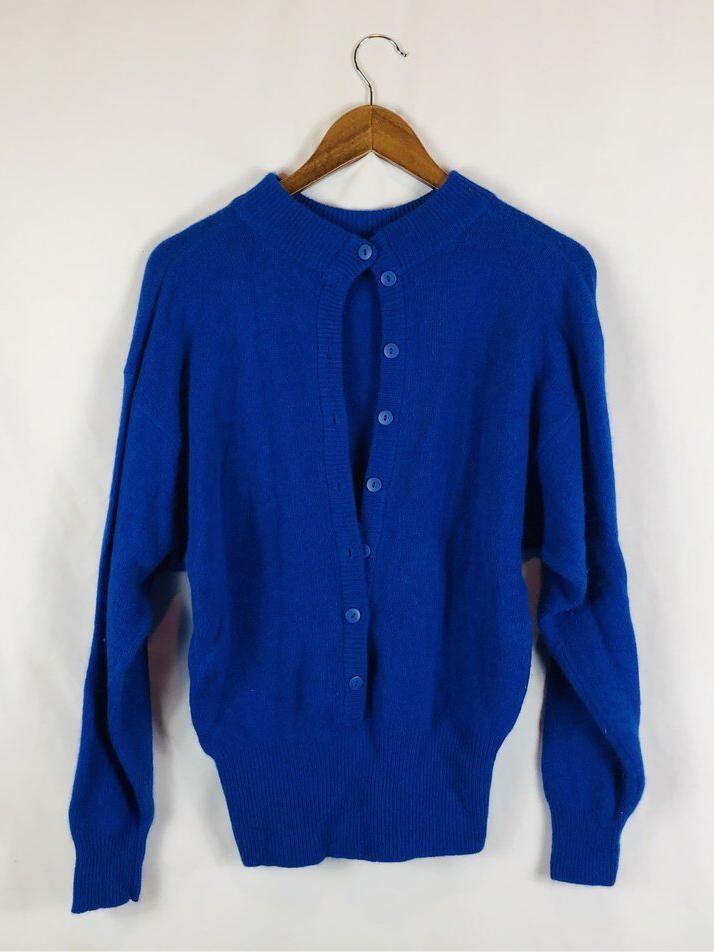 Royal Blue Back Button Up Sweater Size: Medium